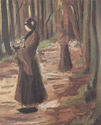 Vincent Van Gogh Tow Women in the Woods (nn04) oil painting image